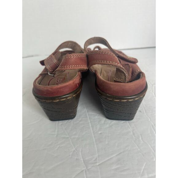 KLOGS Pink Brown Harbor Adjustable Wedge Slip Resistant Comfort Sandals Size 9.5 - Picture 6 of 12